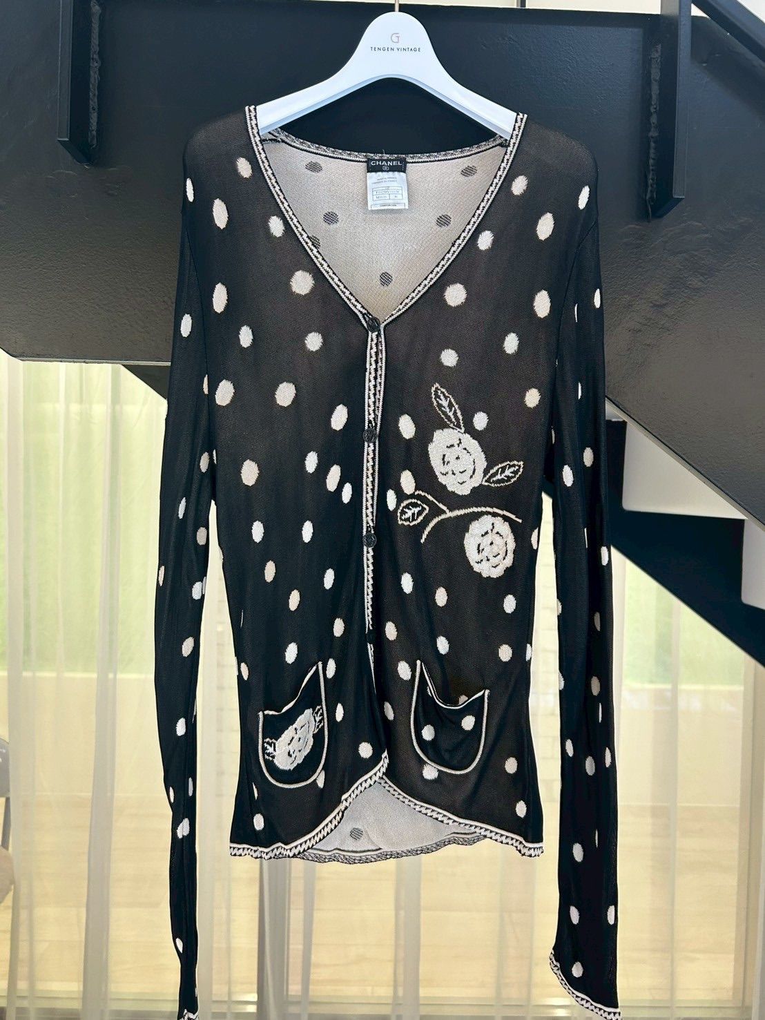 シャネル CHANEL ココボタン 02P レーヨン カーディガン 46
