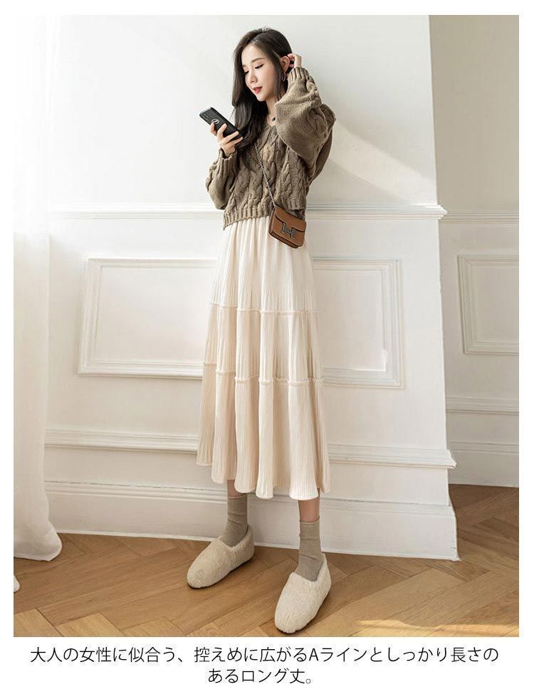 ベロア レディース プリーツスカート 切り替え ティアードスカート ティアード スエード プリーツ ミモレ丈 ベロア ボトムス シンプル ベロアスカート 無地 大人 体型カバー フ ウエストゴム yskma602778 SIROKUMA-CORPORATION_COM