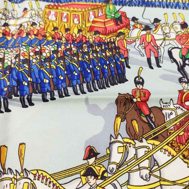 エルメス HERMES カレ90 シルク スカーフ モスクワ大行進 HERMES エルメス スカーフ カレ90 GRAND CORTEGE A MOSCOU