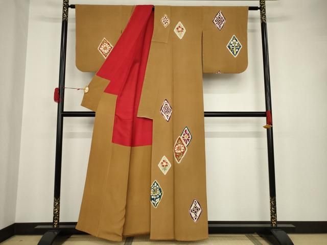 平和屋着物○アンティーク 大正ロマン 訪問着 花菱文 正絹 逸品