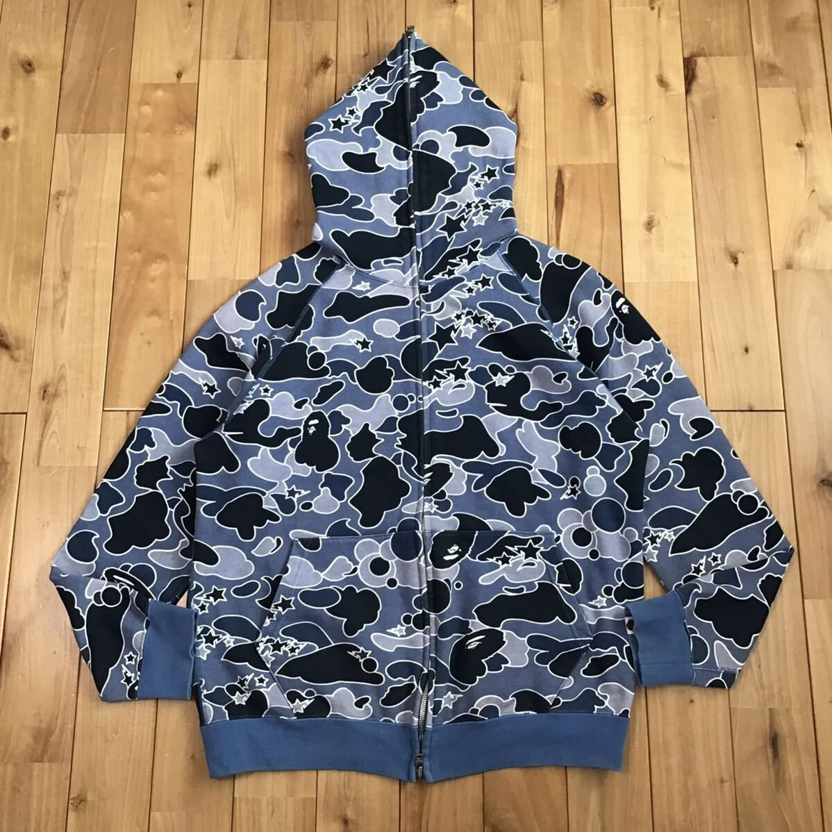 ☆激レア☆ Sta camo パーカー Mサイズ blue a bathing ape BAPE full zip hoodie エイプ ベイプ アベイシングエイプ  迷彩 NIGO - メルカリ