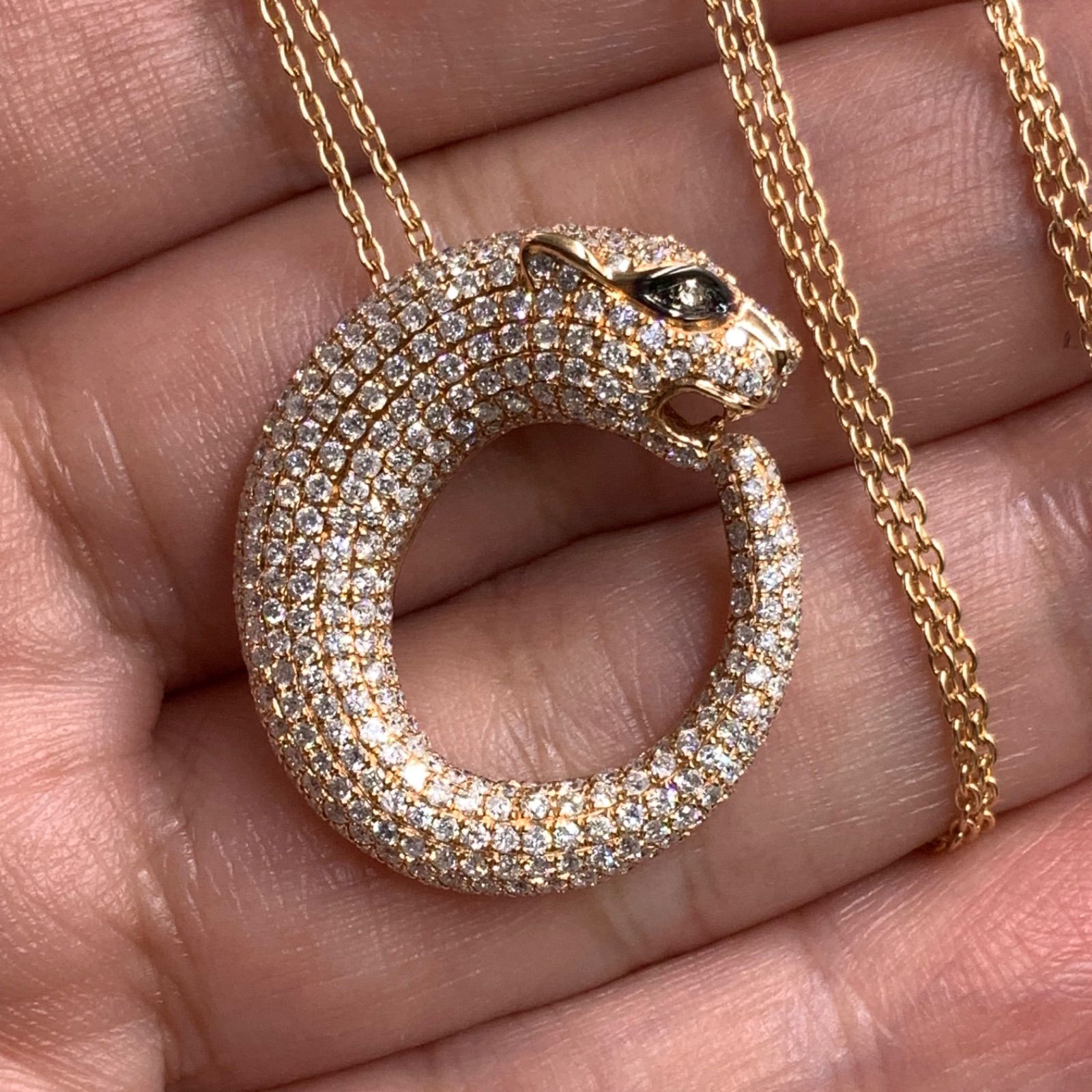 最終値下げ K18 パンサーペンダント パンサー ゴールドペンダント k18 ダイヤ 最終値下げ K18 ダイヤ0.30ct