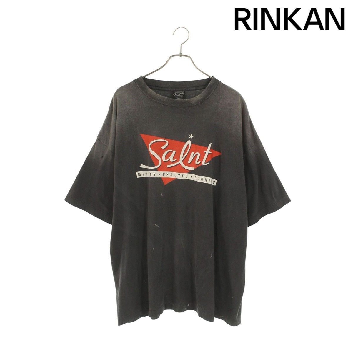 セントマイケル SM-HR1-0000-006 MIGHTY SAINTプリントヴィンテージ加工Tシャツ メンズ XXL