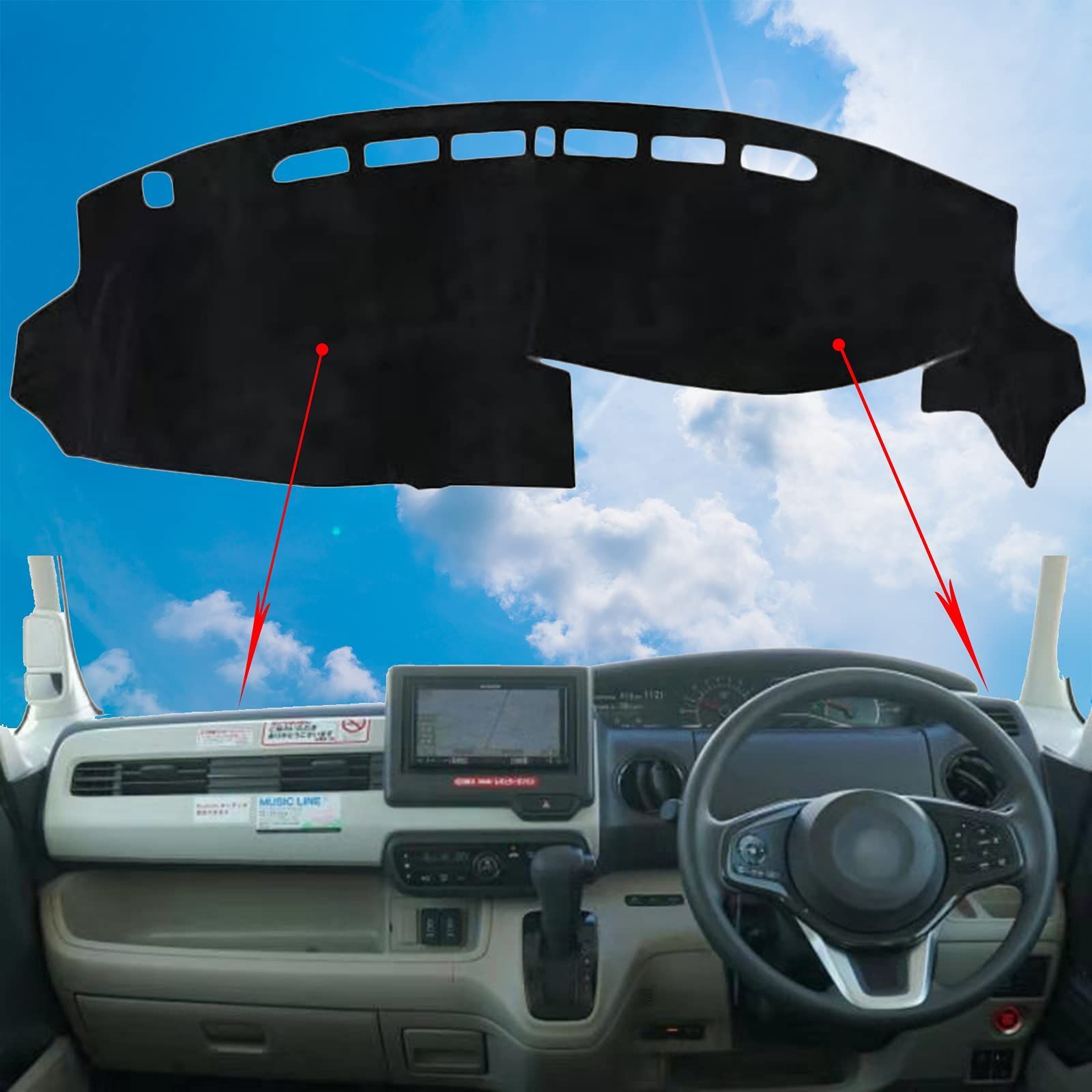 との互換性あり N-BOX JF3 JF4 ダッシュボードマット 車内 ダッシュボードカバー 車種専用 ホンダ 日焼け防止 ダッシュボードライト 保護マット 車種専用設計 フランネル素材 耐熱性 耐久性 防