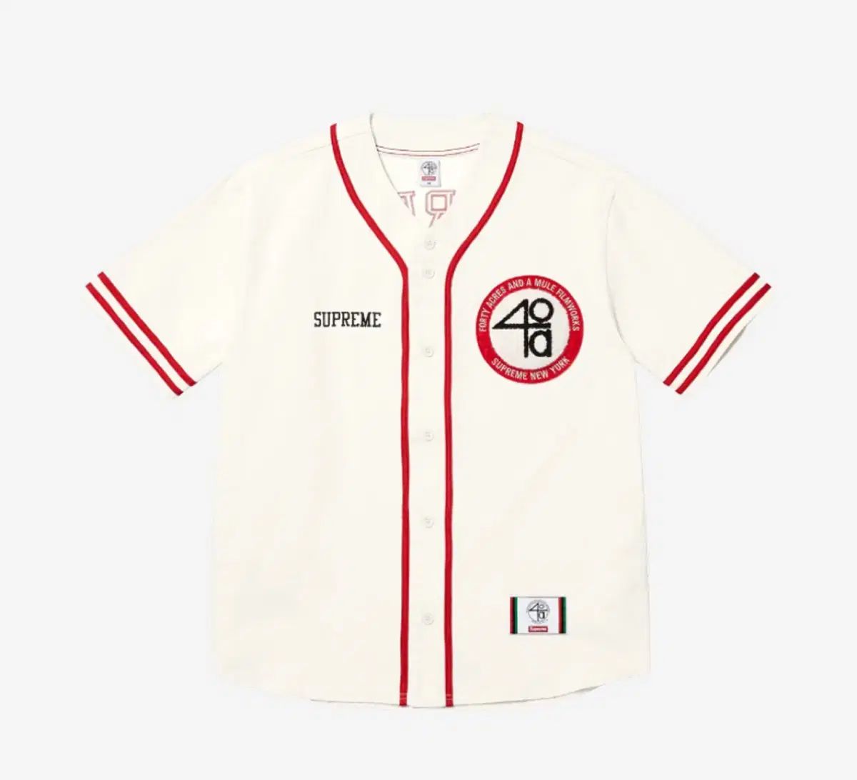 S Supreme シュプリーム 40 エーカーズ ウィル ベースボール ジャージ ホワイト