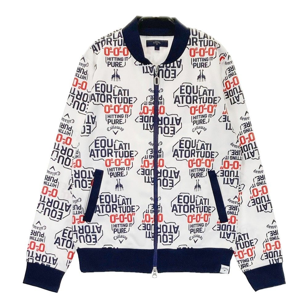 Callaway レディースジャケット Lサイズ ホワイト サイズ：L CALLAWAY キャロウェイ ジップジャケット 総柄