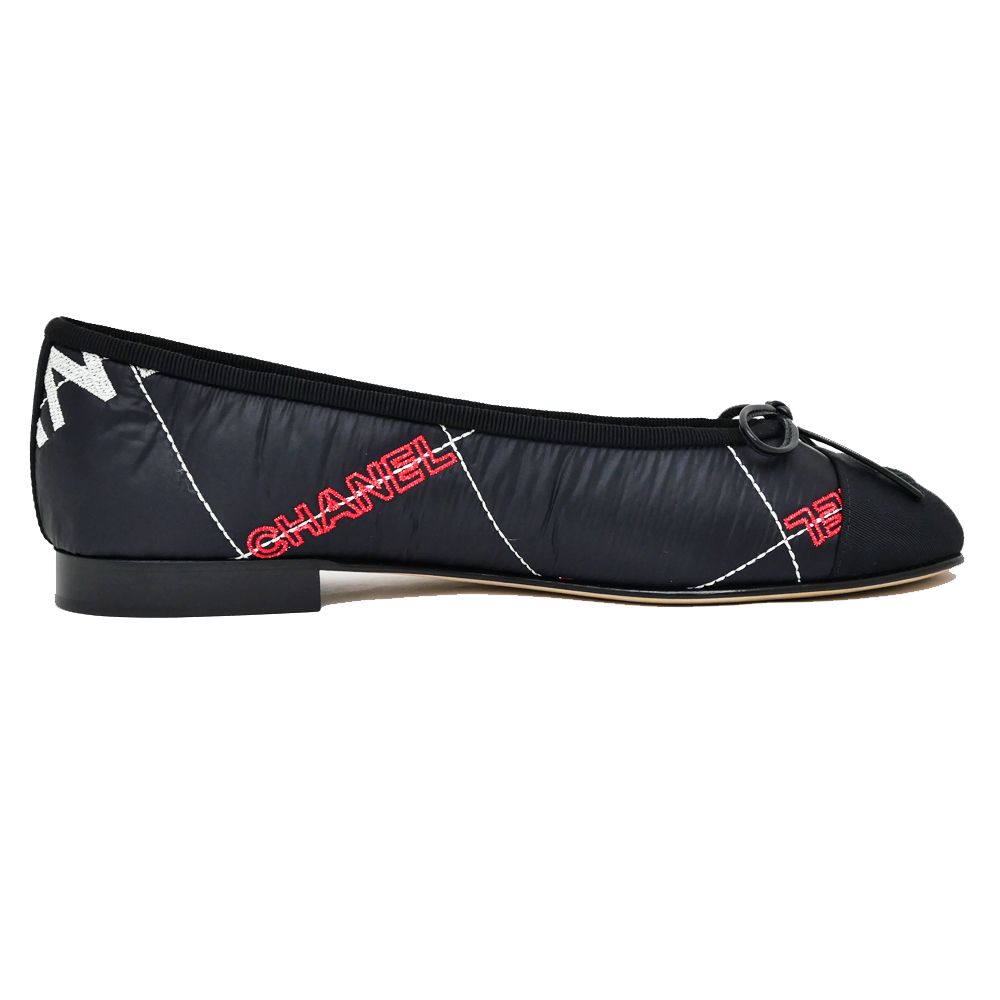 名東】シャネル バレリーナシューズ ブラック 黒 ココマーク ロゴ