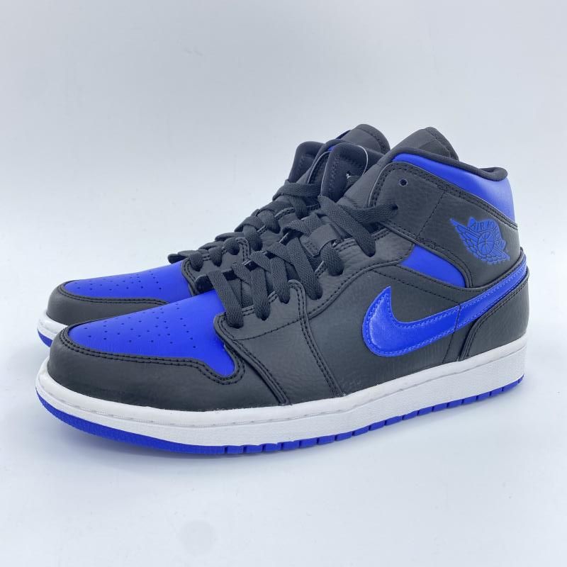 中古】NIKE AIR JORDAN 1 MID BLACK/BLUE スニーカー 27cm 554724-068