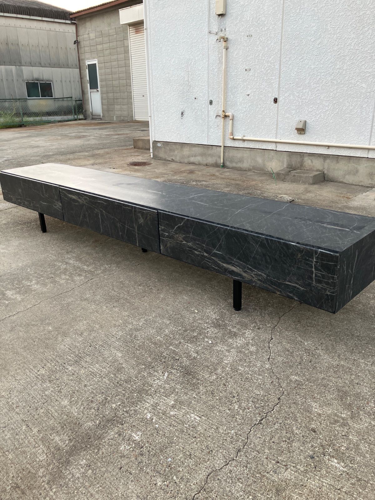 LOWYA ロウヤ 約9万円 テレビ台 テレビボード 大理石調 黒 ブラック 収納家具 収納棚 インテリア オシャレ家具 倉庫前 げあり