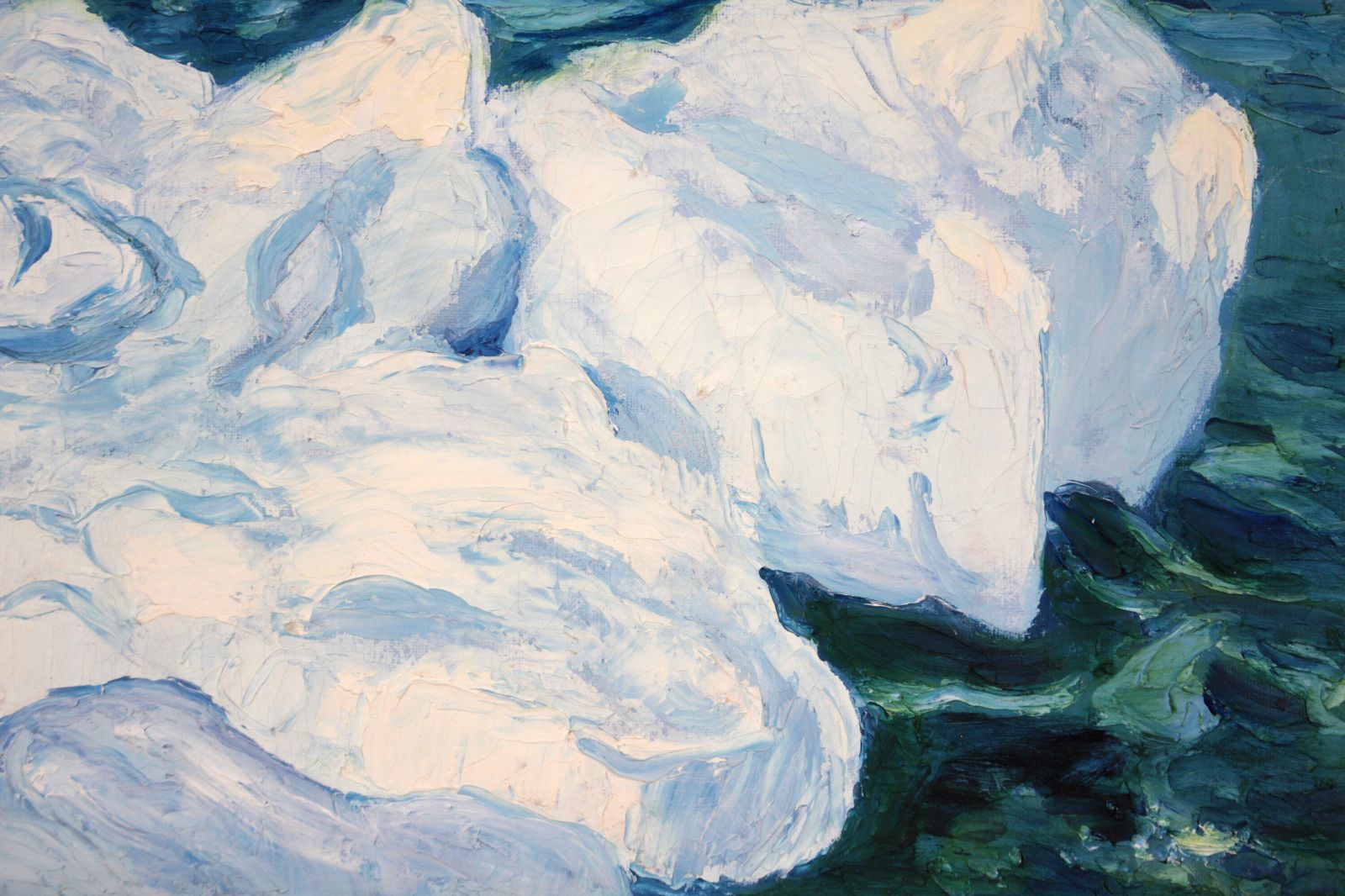 森真道 「オホーツクの流氷」 油絵・油彩画 絵画 森真道 『オホーツクの流氷』 油彩画 - 北海道画廊
