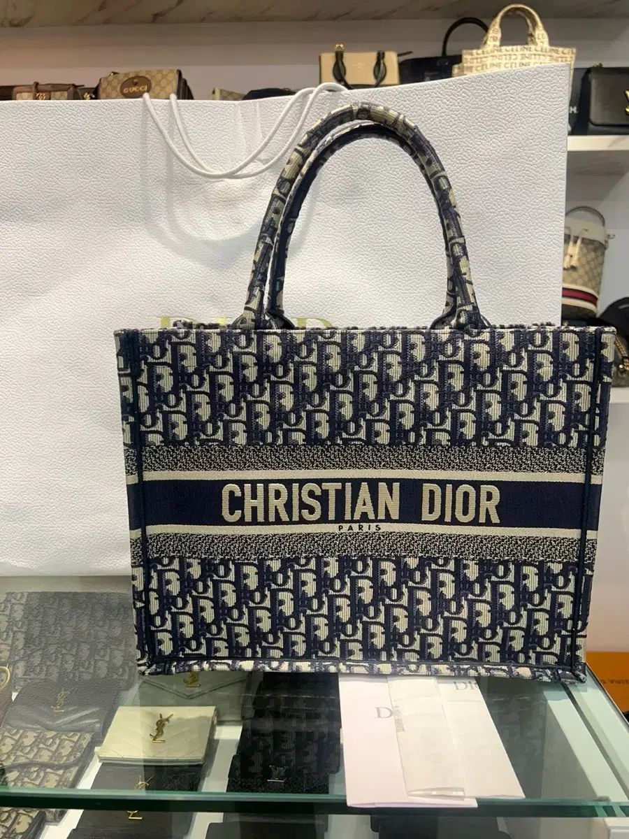 M Dior ディオール オブリーク ブックトート トートバッグ ミディアム ブルー