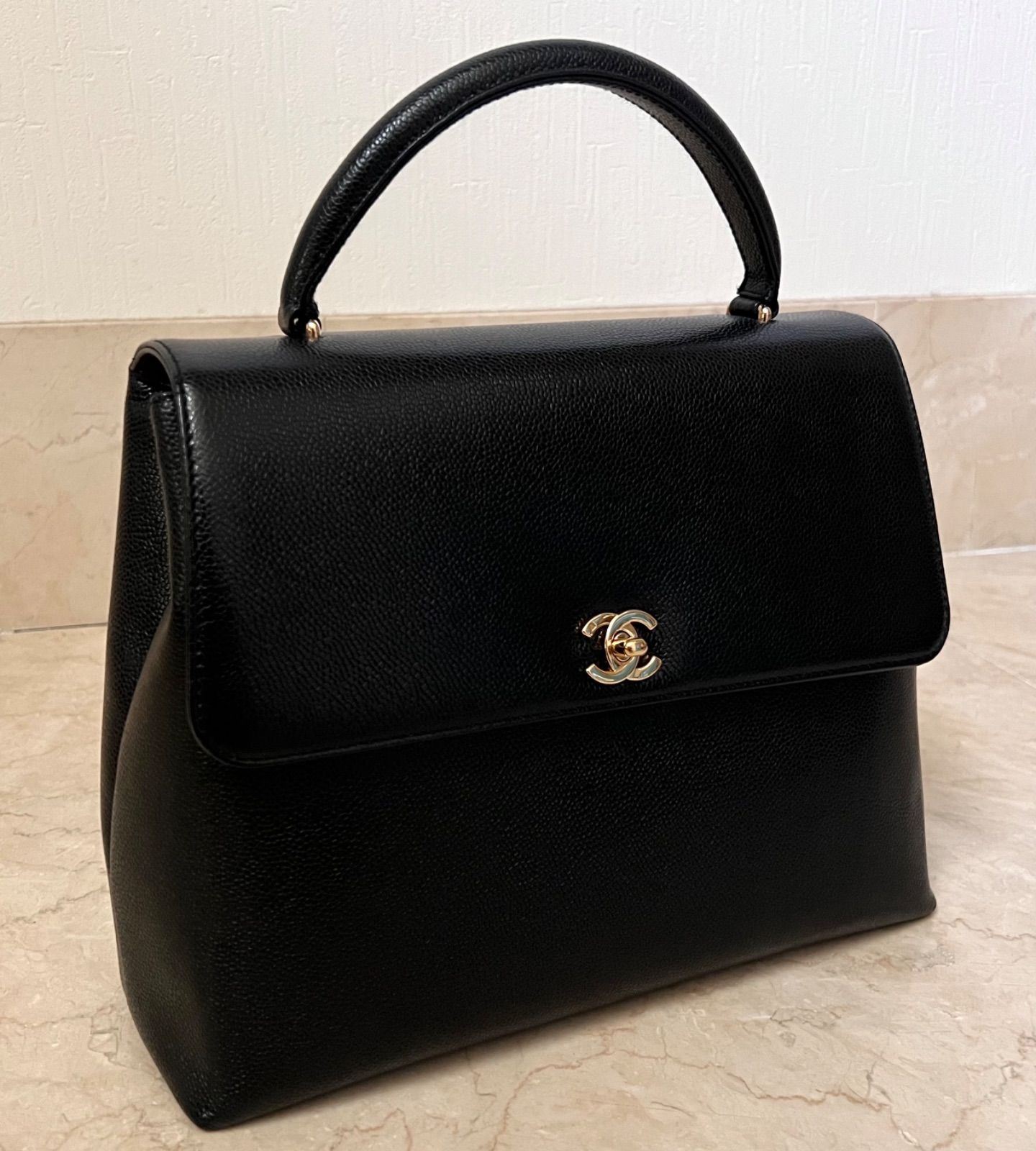 シャネル CHANEL ヴィンテージ トップハンドル ケリー型 ハンドバッグ 