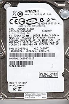hts545016b9?a300、PN 0?a57911、MLC da2987、Hitachi 160?GB SATA 2.5ハードドライブ 中古】【非常に良い】hts545016b9?a300、PN 0?a57911、MLC