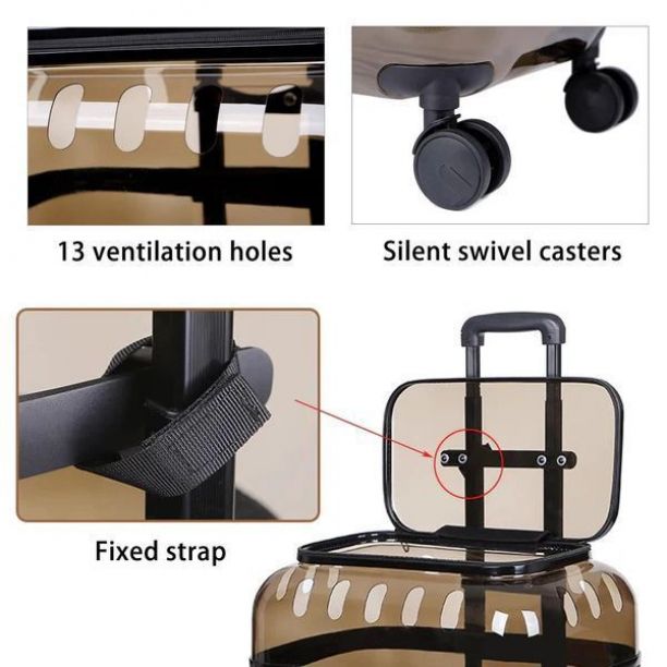 透明ペット用旅行用トロリー