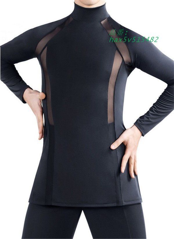 男性社交ダンス衣装 トップス ブラック 秋冬 競技用 ラテンダンスシャツ メンズラテンシャツ hax5v515482