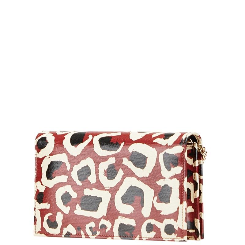 Gucci ヒョウ柄 手袋 グッチ レオパード ヒョウ柄 斜め掛け チェーン ウォレット