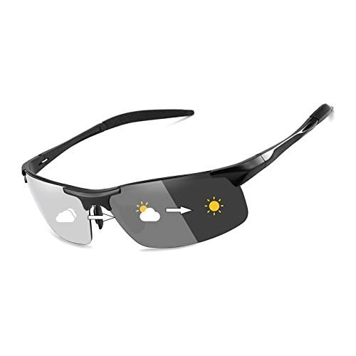 調光・変色レンズ FEISEDY メンズ 偏光サングラス 夜用 UV400保護 超軽量 サングラス レディース 夜間 運転用／釣り B2442 調光・変色レンズ
