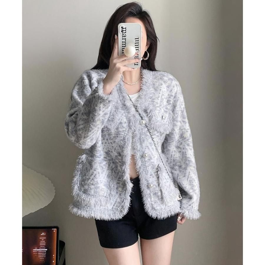 ラメツイード風ジャケット韓国風レディース zz030225171e3