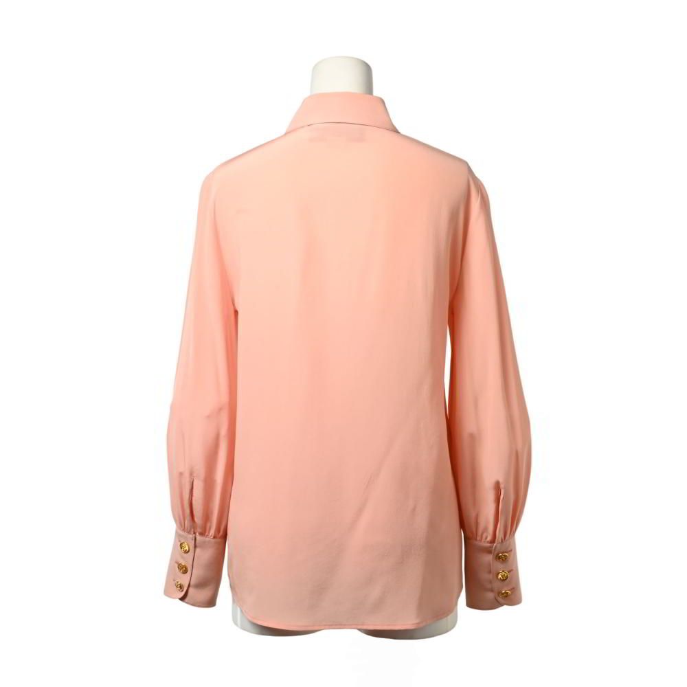 GUCCI シルク シャツ ブラウス 金ボタン14個付き GUCCI 609469 シルク シャツ ブラウス 金ボタン14個付き - メルカリ