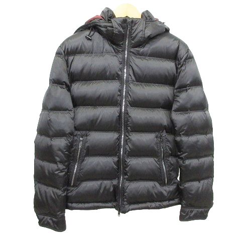 バーバリーブラックレーベル BURBERRY BLACK LABEL 美品 クレストブリッジ ダウンジャケット ノバチェック ジップアップ アウター  51F62-662-09 Lサイズ 黒 ブラック - 買蔵 ブランド