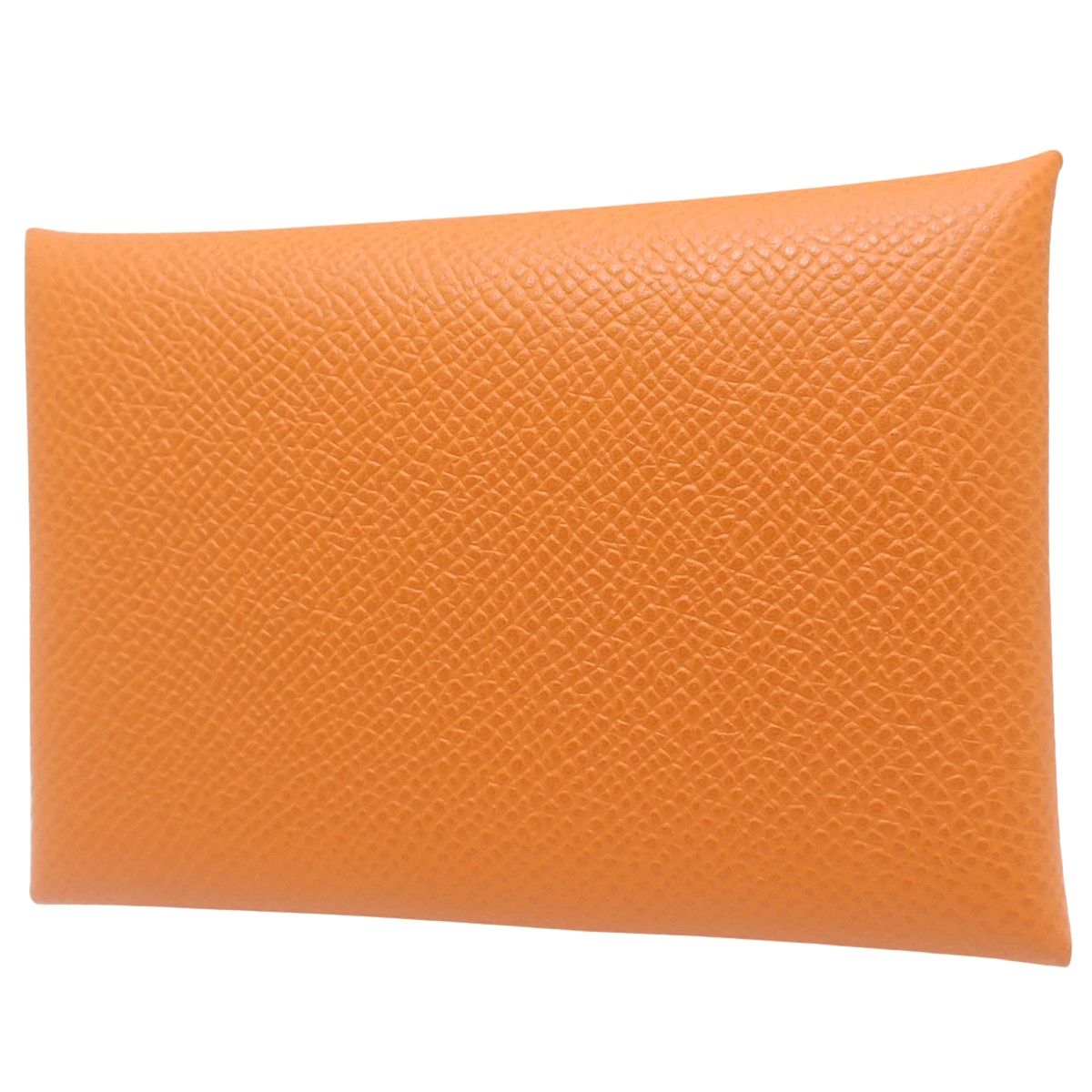 HERMES エルメス カルヴィ デュオ オレンジ ヴォーエプソン パラジウム金具 シルバー金具 W刻印 コインケース 名刺入れ カードケース コンパクトウォレット 小物 二つ折り 2つ折り ユニセックス 40802159100 アラモード