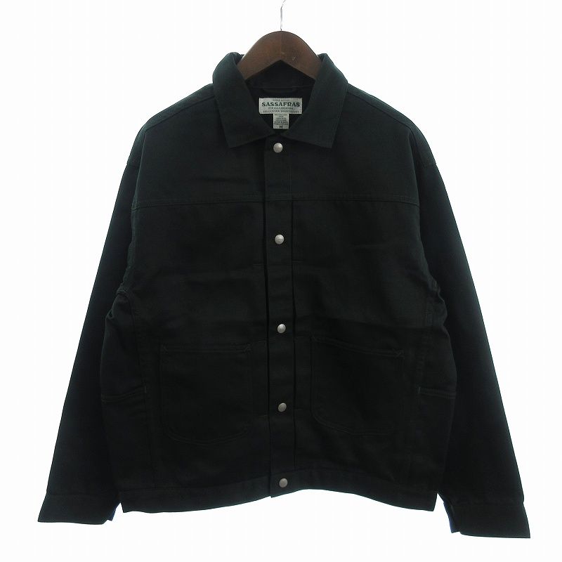 ササフラス SASSAFRAS Gardeners ガーデナーズジャケット 長袖 コットン フロントボタン 緑 グリーン M