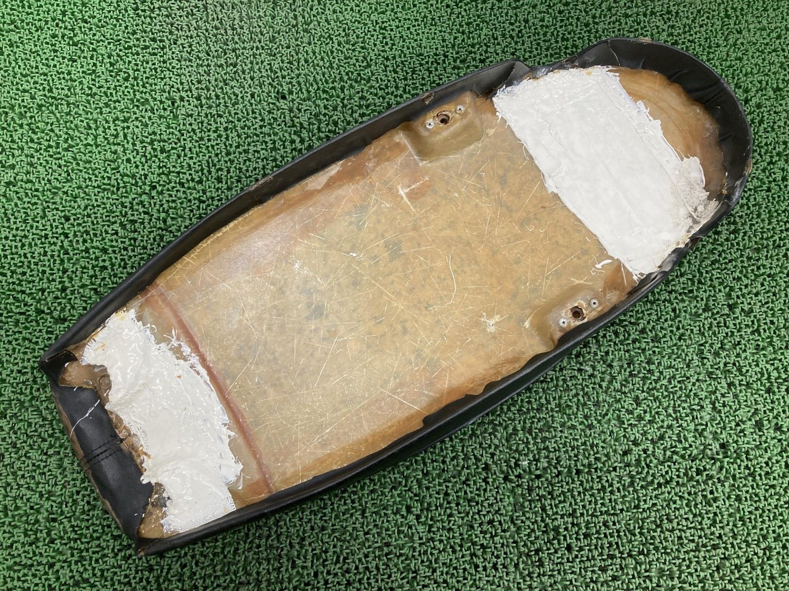 SR400 シート 社外 バイク 部品 1JR RH01J スムース ダブルシート 黒