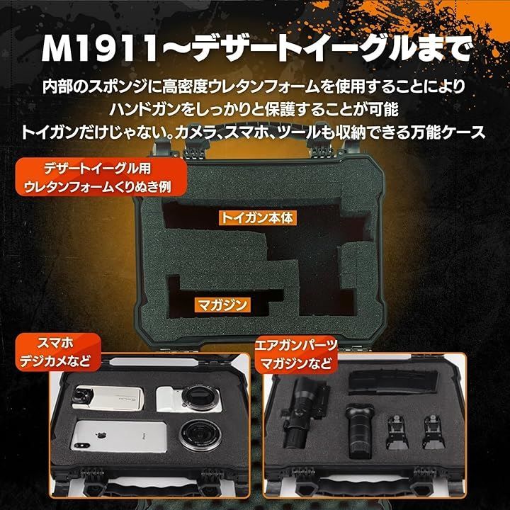 MILQUEST ガンケース ハンドガンケース M1911～デザートイーグル収納 