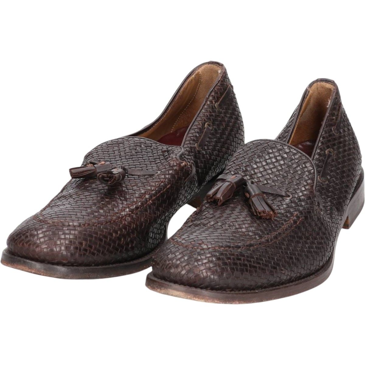 古着 マッシモドゥッティ Massimo Dutt 689 fifth ave collection 編み込み タッセルローファー メンズ30.0cm相当|saa014382