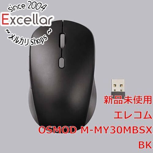 [bn:14] ELECOM製　OSMOD Six USB無線/Bluetooth 静音マウス 6ボタン Mサイズ M-MY30MBSXBK　ブラック