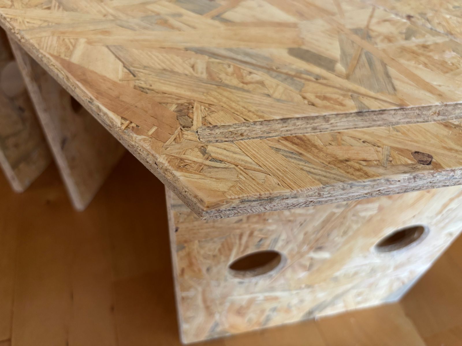 大サイズ OSB板 ヘキサゴンテーブル 2個セット ヘキサテーブル 囲炉裏