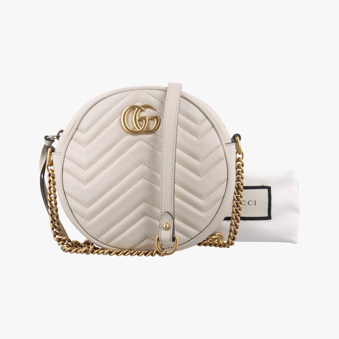 グッチGucciGGマーモントホワイトレザー550154I029921755