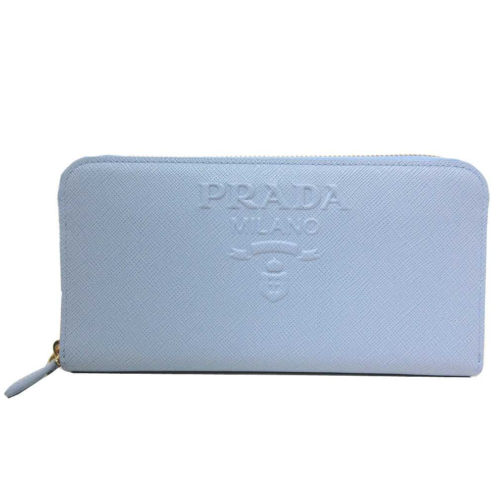 プラダ 長財布 PRADA サフィアーノレザー エンボスロゴ ラウンド 