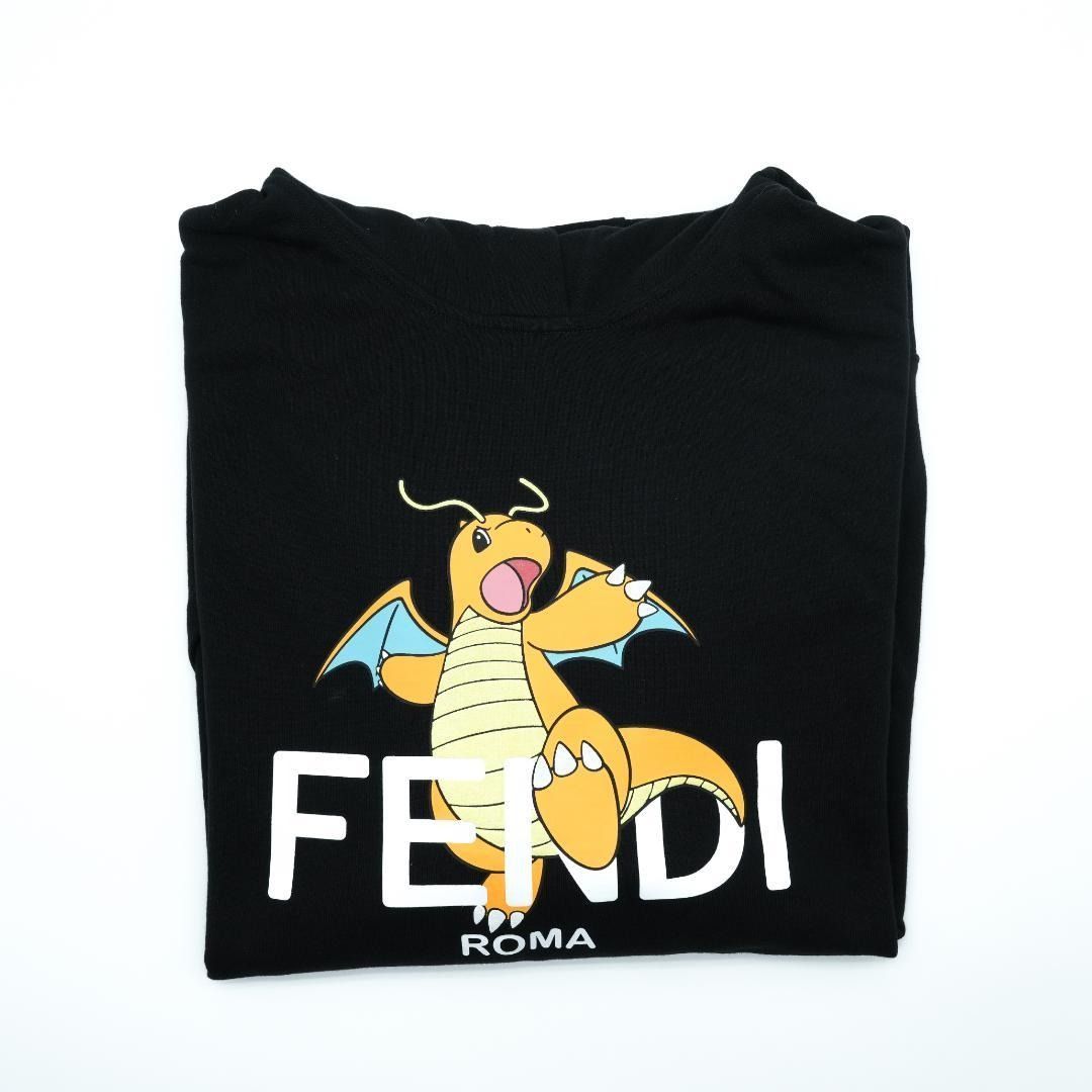 FENDI FRGMT×POKÉMON カイリュー パーカー ブラック XS コットン 重ね着 パーカー 