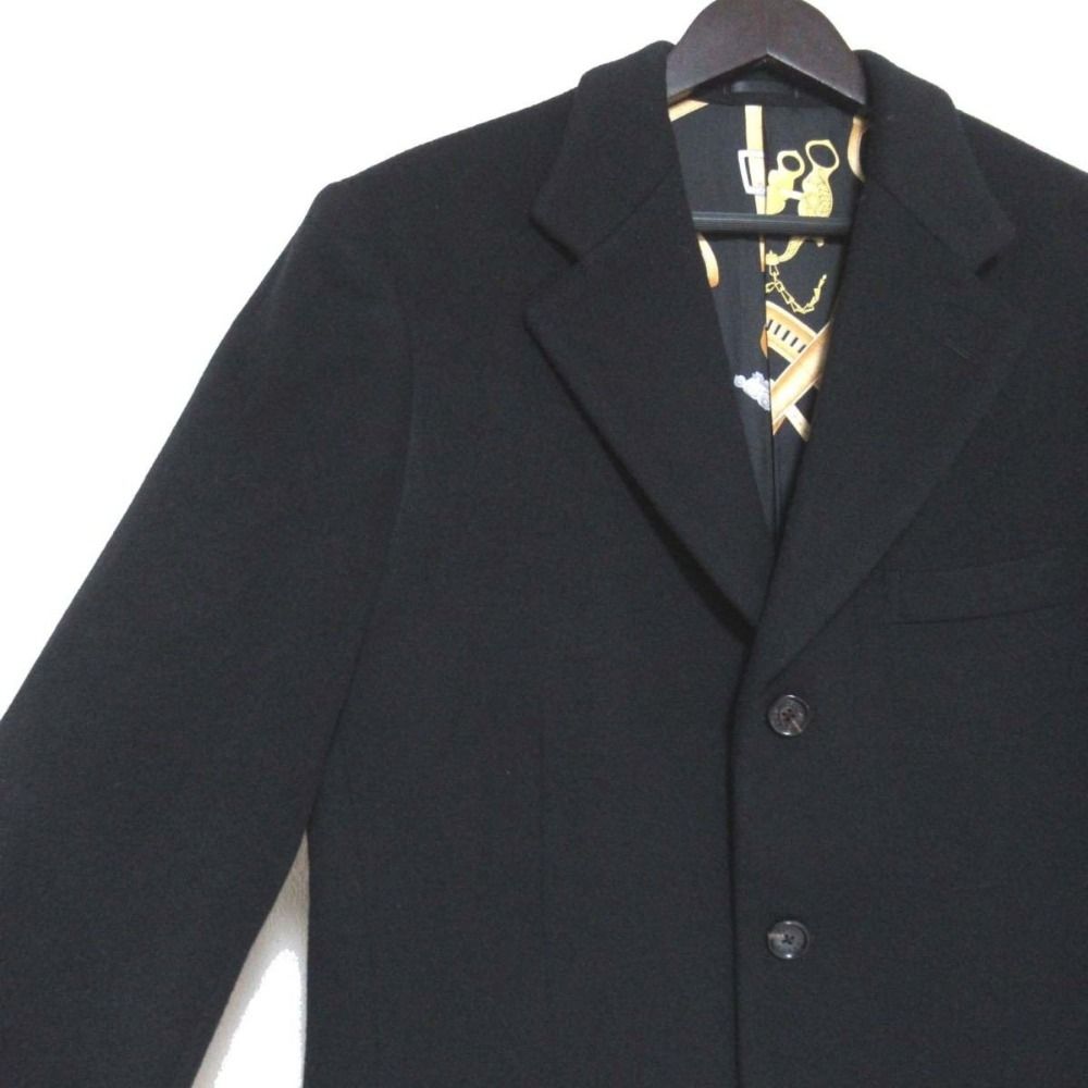 美品 LEONARD HOMME レオナールオム 総柄シルク裏地 ウールカシミヤ 