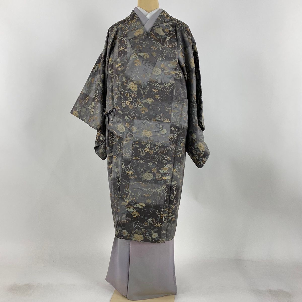 袷道行衿コート 匿名配送 裄70cm 清水屋  モノトーン 花 和装 着物 楽天市場】道行コート 裄70の通販