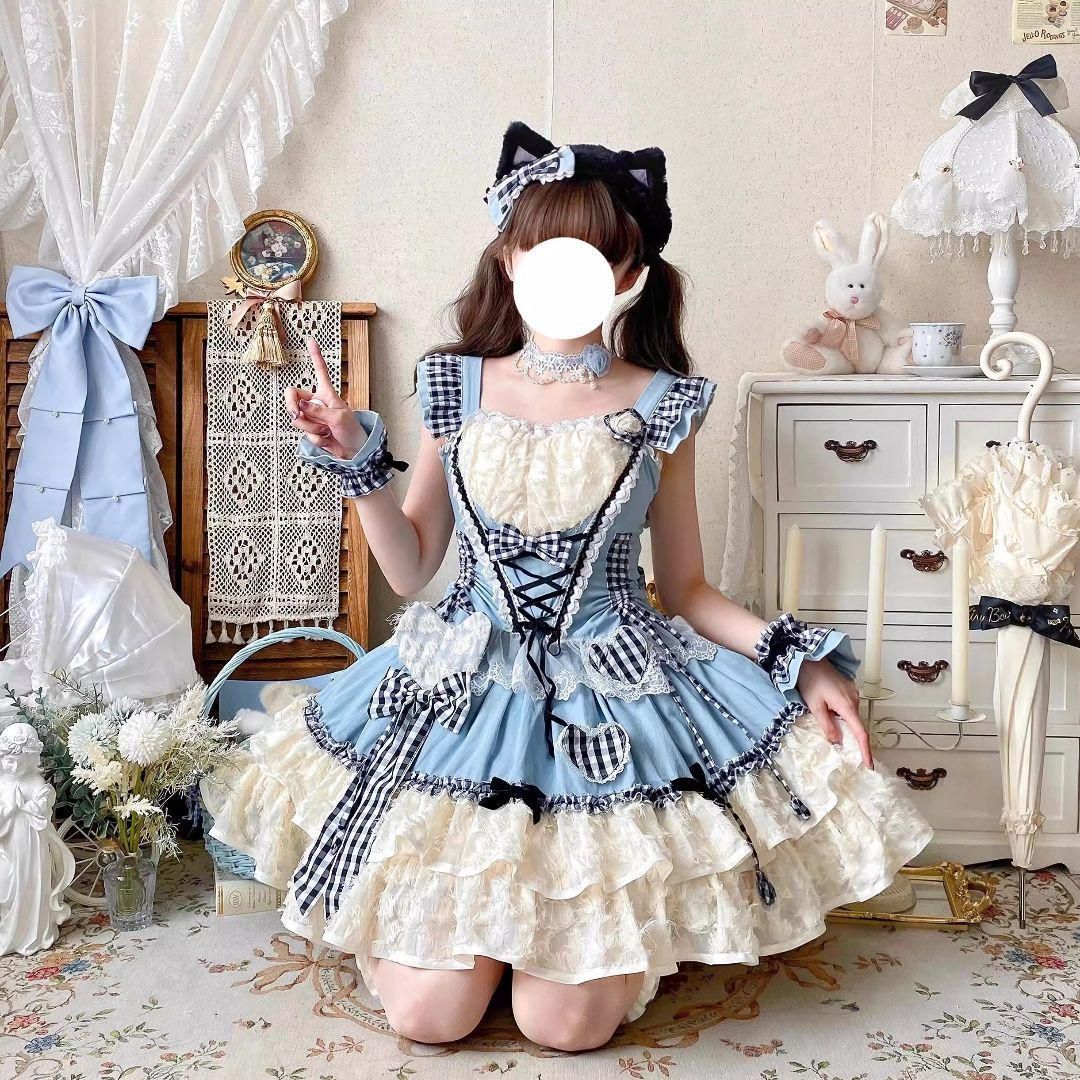 LT-62 豪華姫系 lolita 可愛 レトロ風 オリジナル 洋服 ロリータ ワンピース 美しい刺繍