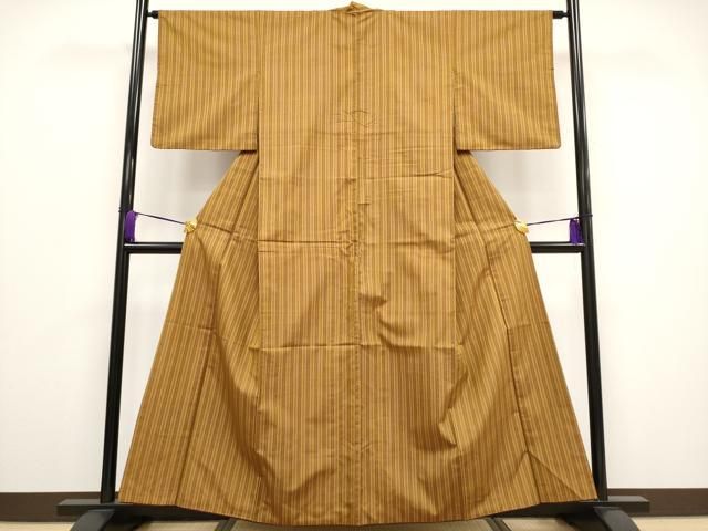 平和屋本店□極上 山下八百子 本場黄八丈 紬 市松綾織 逸品 CYAA2132s5