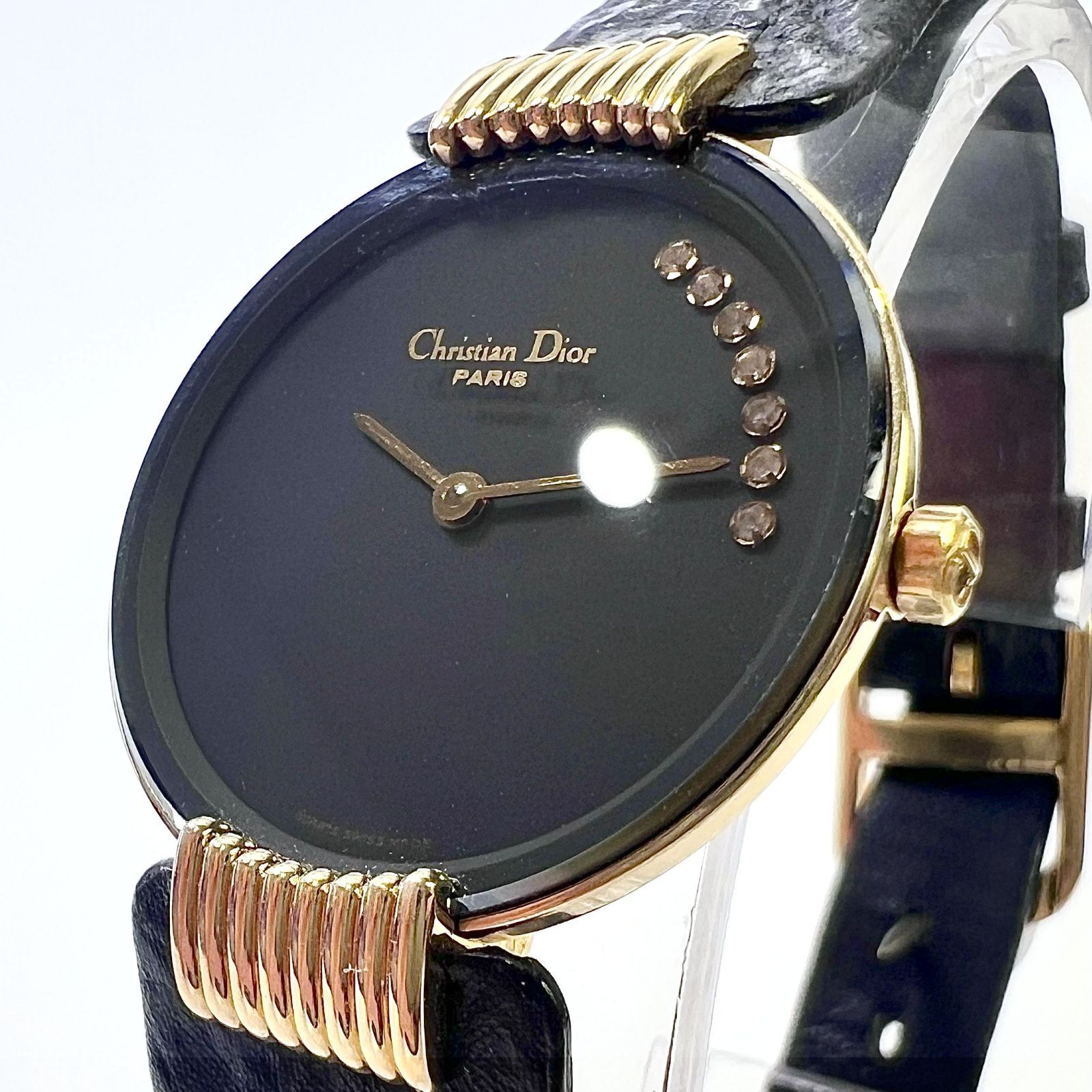 Christian Dior ブラックレザー腕時計 31860452_6.jpg