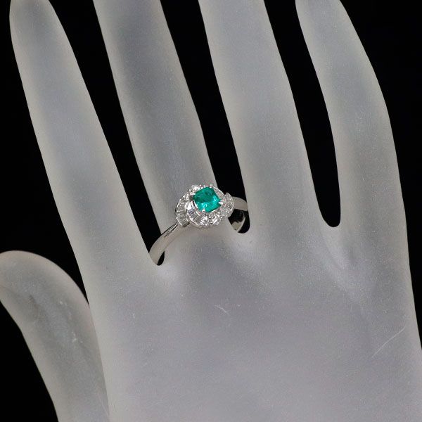 画像追加　天然エメラルド3.12ct　D0.55ct PT900　レトロ　リング Pt900 エメラルド ダイヤモンド リング 0.40ct D0.36ct - メルカリ