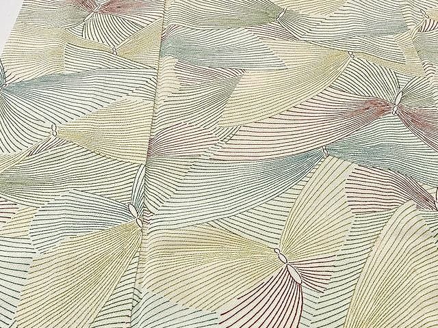 平和屋着物▽上質な小紋 単衣 舞蝶文 正絹 逸品 CAAU3795xi