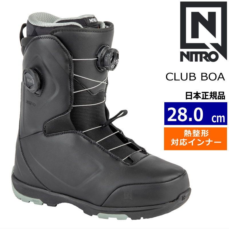 24-25 NITRO CLUB BOA BLACK 28cm ナイトロ クラブ メンズ スノーボードブーツ 日本