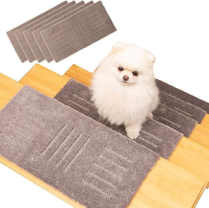 オカ(OKA) ペット用ラグマット ピタペトモ 階段マット 約22cm×45cm 5枚セット ブラウン(滑り止めマット 棚 カーペット ペット)
