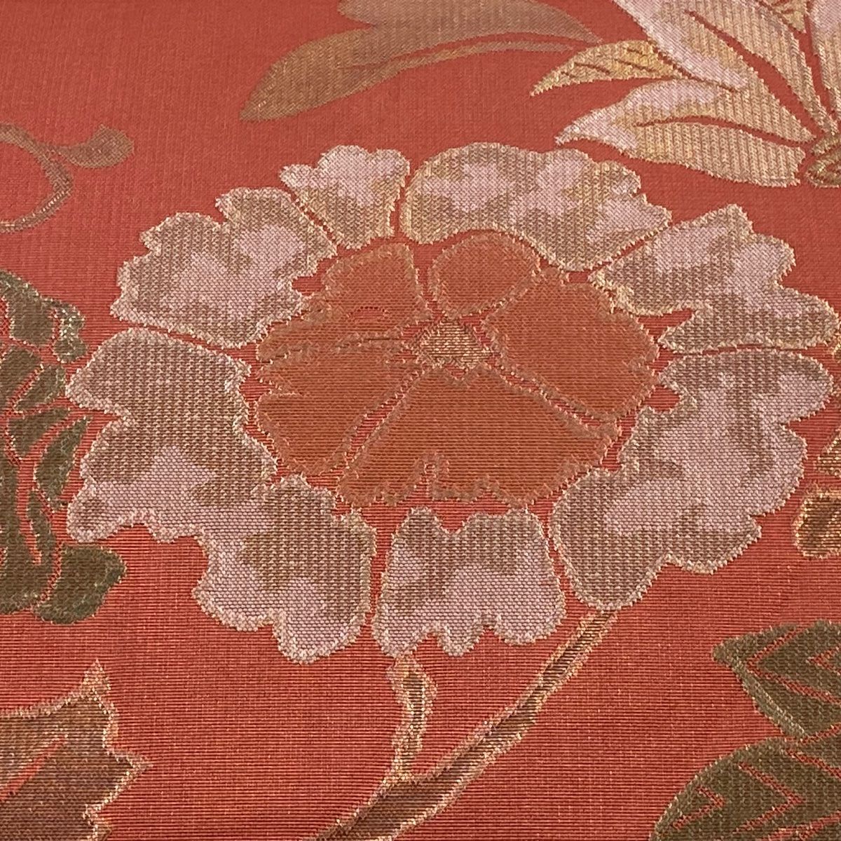 袋帯 名品 落款 洛風林 枝花 花鳥 箔 茜色 正絹 【中古】 - メルカリ