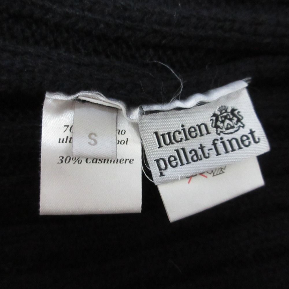 美品 lucien pellat-finet ルシアンぺラフィネ メリノウール カシミヤ スカルデザイン タートルネック ニット セーター S ブラック レディース 古着 中古 美品 lucien pellat-finet ルシアンぺラフィネ メリノウール