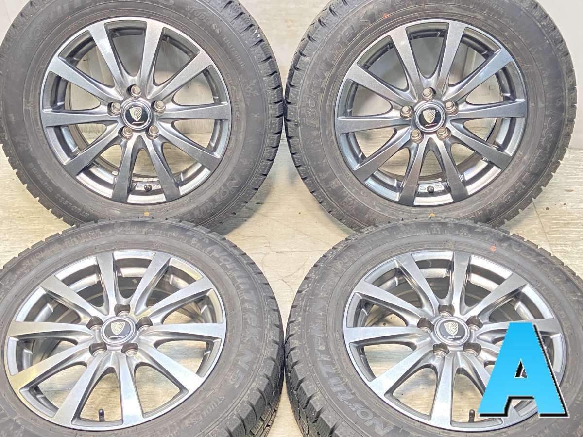 195/65R15  nオートバックス ノーストレック N5 n　 マナレイスポーツ n15x6.0 45 100-5穴 n中古タイヤ スタッドレスタイヤ ホイールセット 4本セットn w15250108913