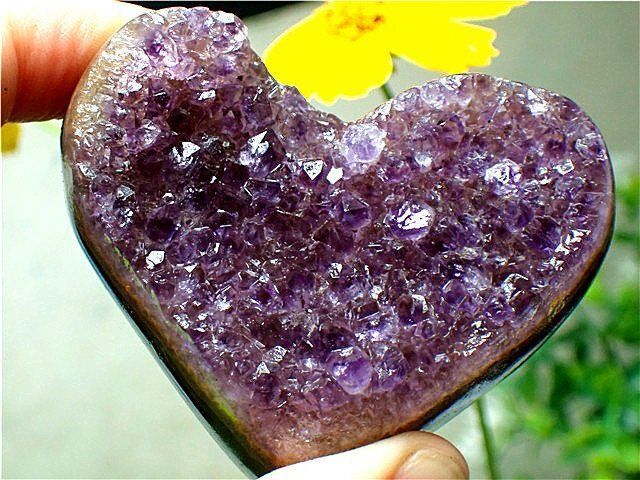 ウルグアイ AAA級家庭円満◇天然ハート型アメジスト原石178G3-137G64b