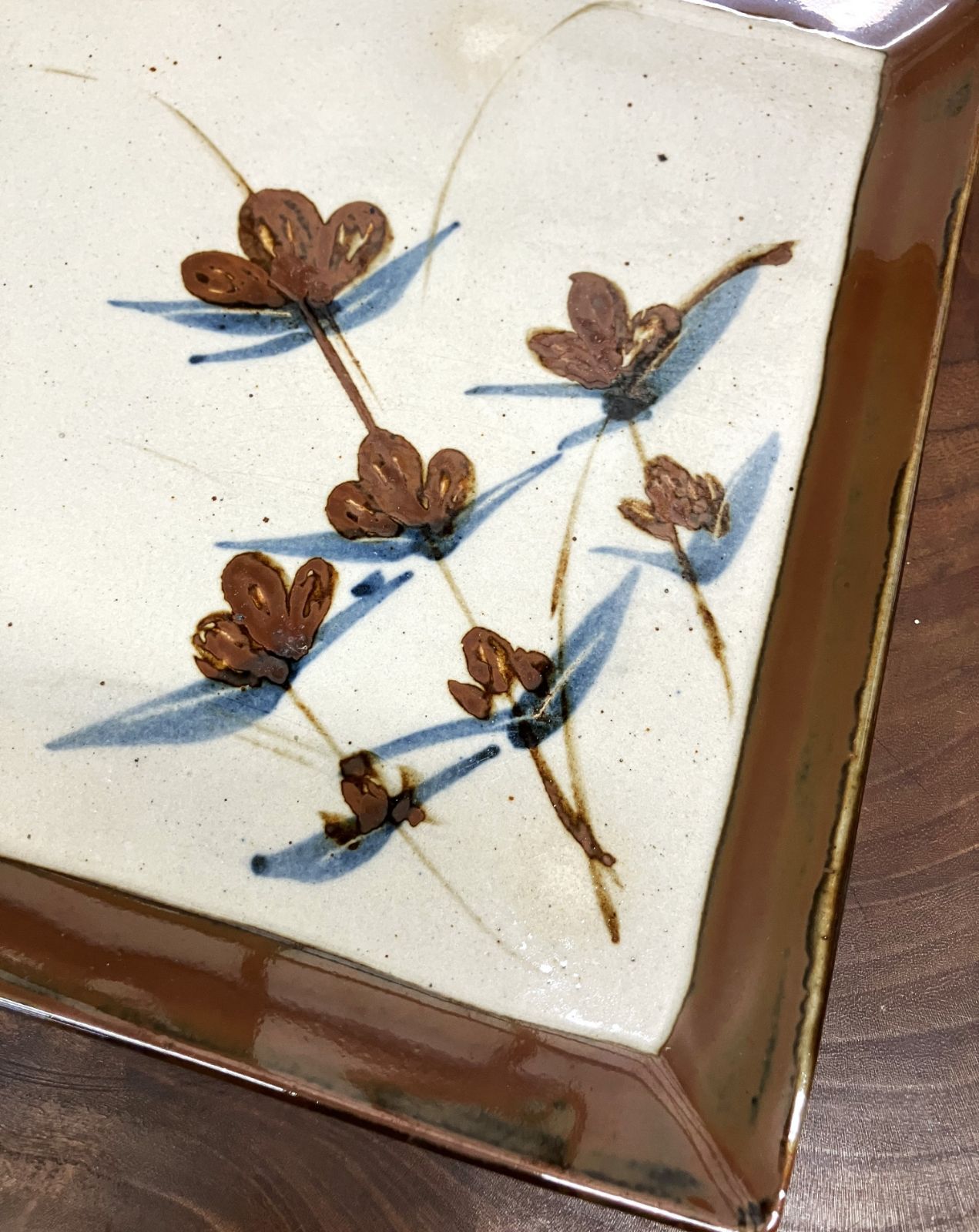 益子焼　柿釉深皿　作家物 益子焼 柿釉深皿 作家物 益子焼 柿釉深皿 作家物