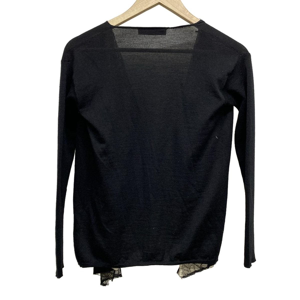 VALENTINO バレンチノ カーディガン サイズS レディース - 黒×アイボリー 長袖 レース