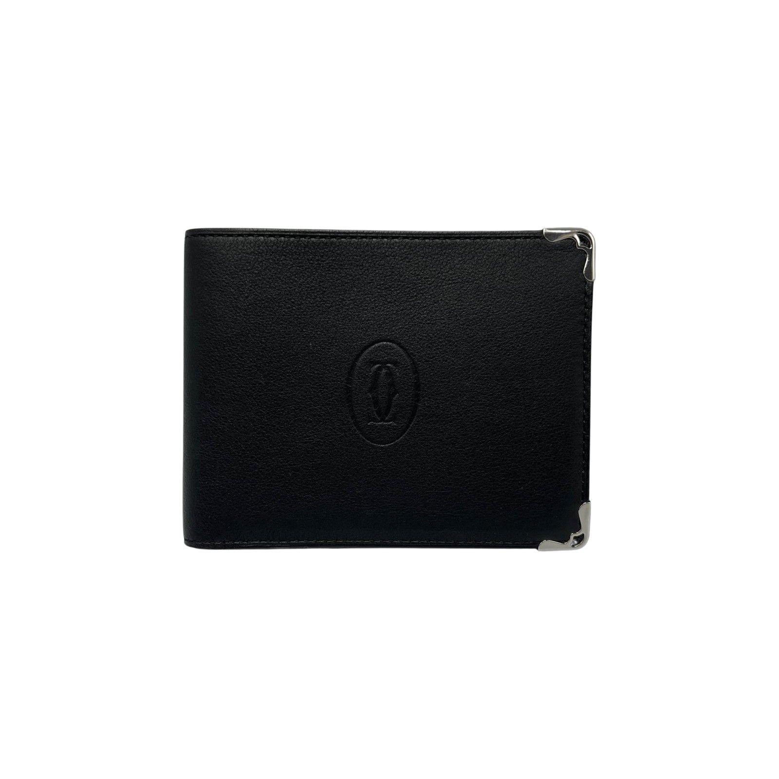 カルティエ CARTIER 二つ折り財布 マスト ドゥ カルティエ レザー ブラック メンズ